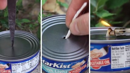 Voilà comment fabriquer une bougie avec une simple boîte de thon et du papier.