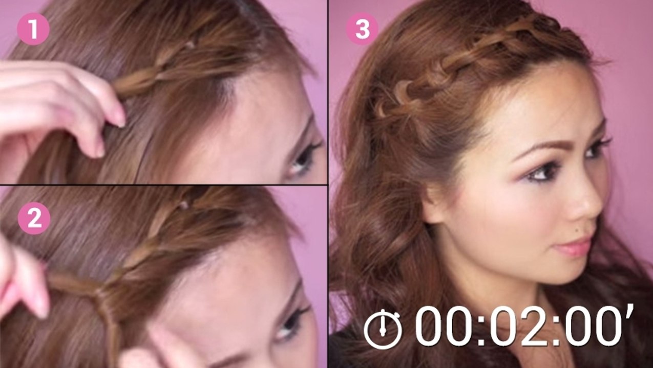 Réalisez une couronne de noeuds, une coiffure originale et très rapide à faire