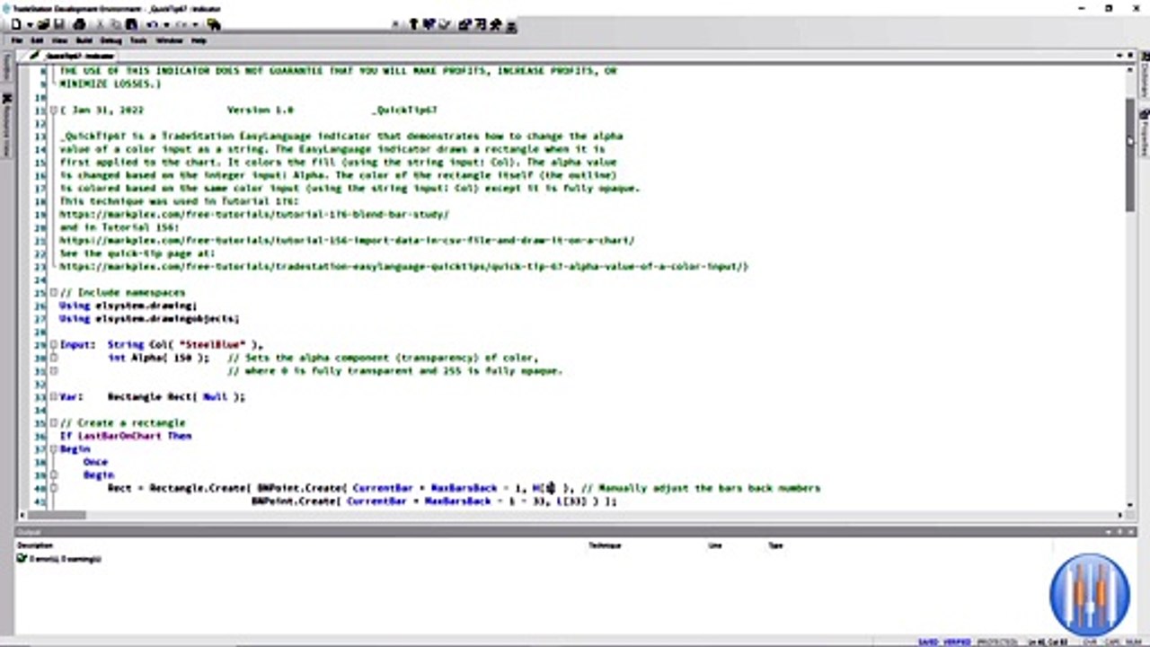Quick-tip 67 | Change alpha value of a color in TradeStation EasyLanguage