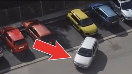 Cette fille a voulu se garer en téléphonant. Mais elle n'aurait vraiment pas dû