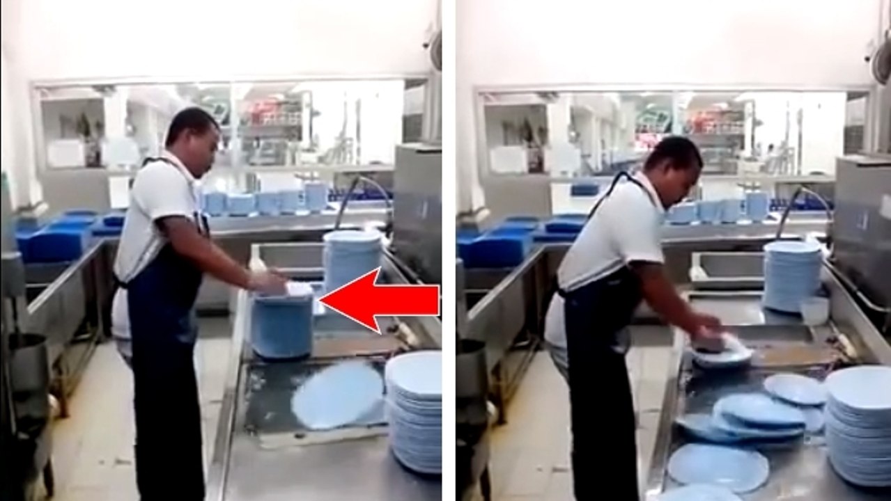 Cet homme a une technique de ninja pour faire la vaisselle. Vous n'allez pas en croire vos yeux