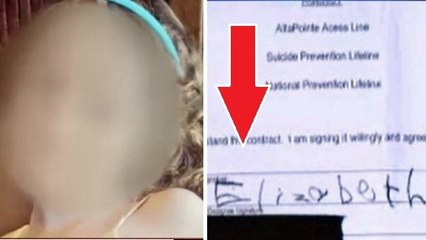 Cette petite fille de 5 ans a été forcée de signer un contrat "anti suicide". Les raisons sont choquantes