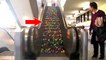 Ces mecs ont mis des balles de couleur dans un escalator pour voir ce qui arriverait. Et le résultat est fascinant