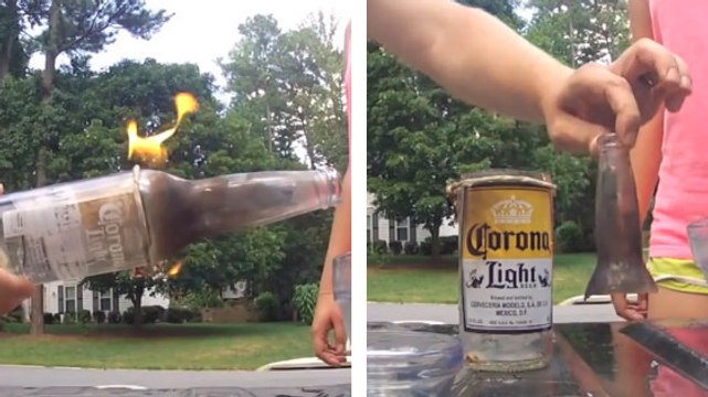 A partir d'une bouteille de bière, ils fabriquent un verre en quelques minutes ! Le résultat est impressionnant
