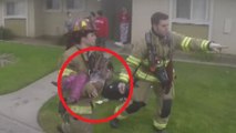 Un pompier filme en caméra embarquée le sauvetage de trois enfants coincés dans une maison en feu. A couper le souffle !