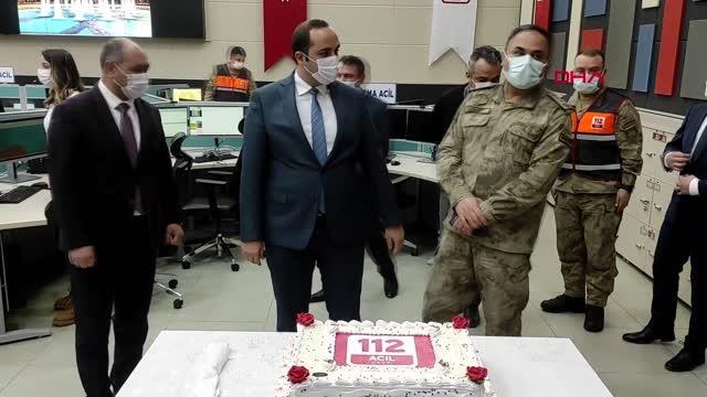 KARS ACİL ÇAĞRI MERKEZİ'NDE PASTALI KUTLAMA