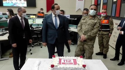 KARS ACİL ÇAĞRI MERKEZİ'NDE PASTALI KUTLAMA