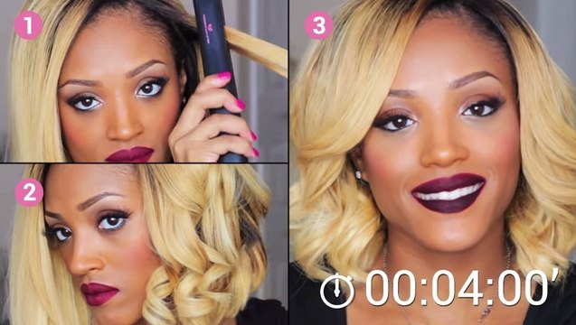 Apprenez à faire des boucles sur cheveux mi-longs. Le tout de façon très rapide !