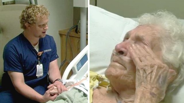Cette grand-mère est bouleversée devant le geste de l'infirmier. Ils vont vous émouvoir