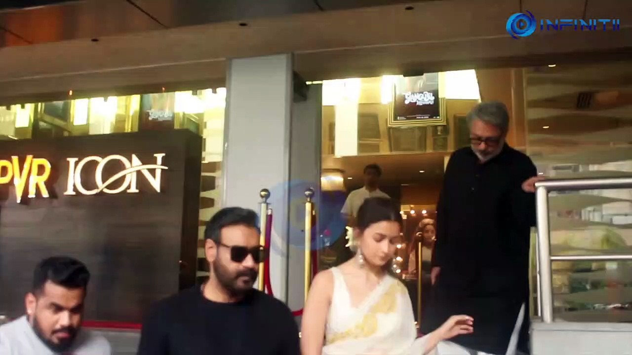 Sanjay Leela Bhansali, Ajay Devgn and Alia Bhatt  spotted In Andheri promoting  their film Gangubai Kathiawadi