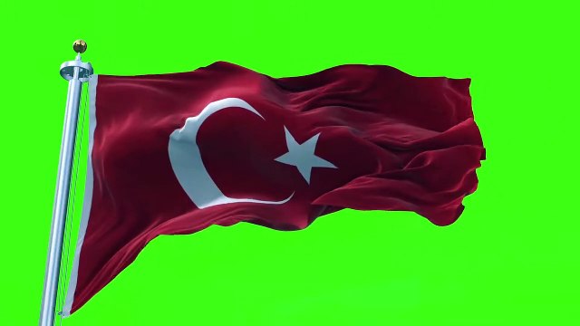 3D Waving Flag of Turkey (green screen) Dalgalanan Türk Bayrağı 17