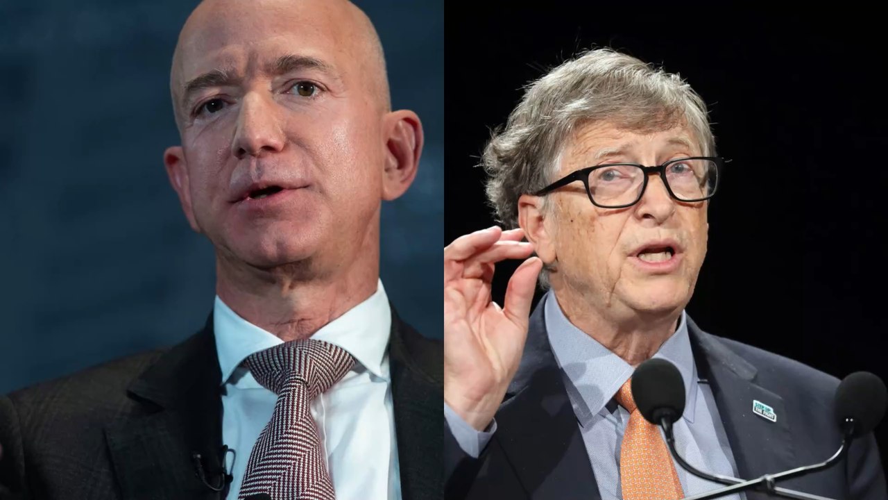 Bill Gates in einem Milliardärs-Club in weiblicher Begleitung