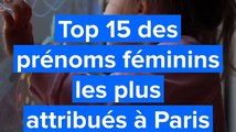 Top 15 des prénoms féminins les plus attribués à Paris en 2021
