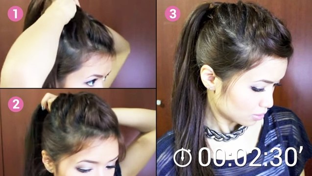 Cette queue tressée très tendance se fait rapidement ! Elle est idéale pour les matins pressés