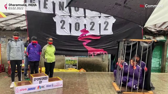 Tibetan exiles in India protest Winter Olympics in China