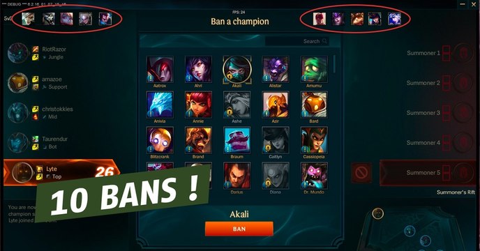 League of Legends : les 10 bans bientôt dans vos parties classées