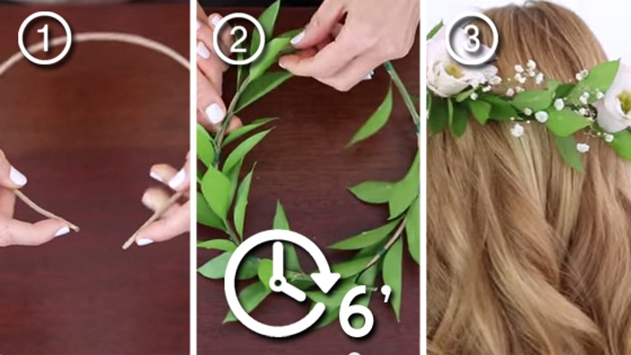 La couronne de fleurs, c'est l'accessoire de la saison. Apprenez à en faire une vous-même !