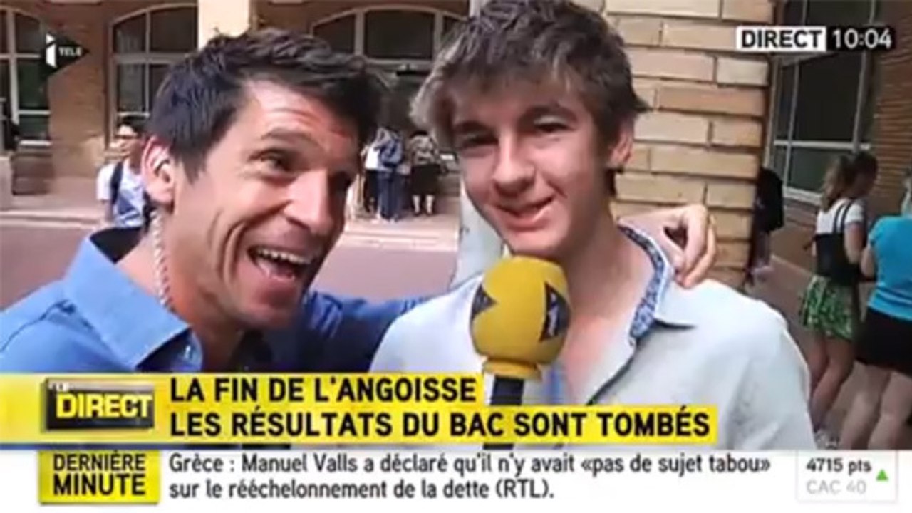 Résultats du bac : un journaliste totalement survolté sur iTélé