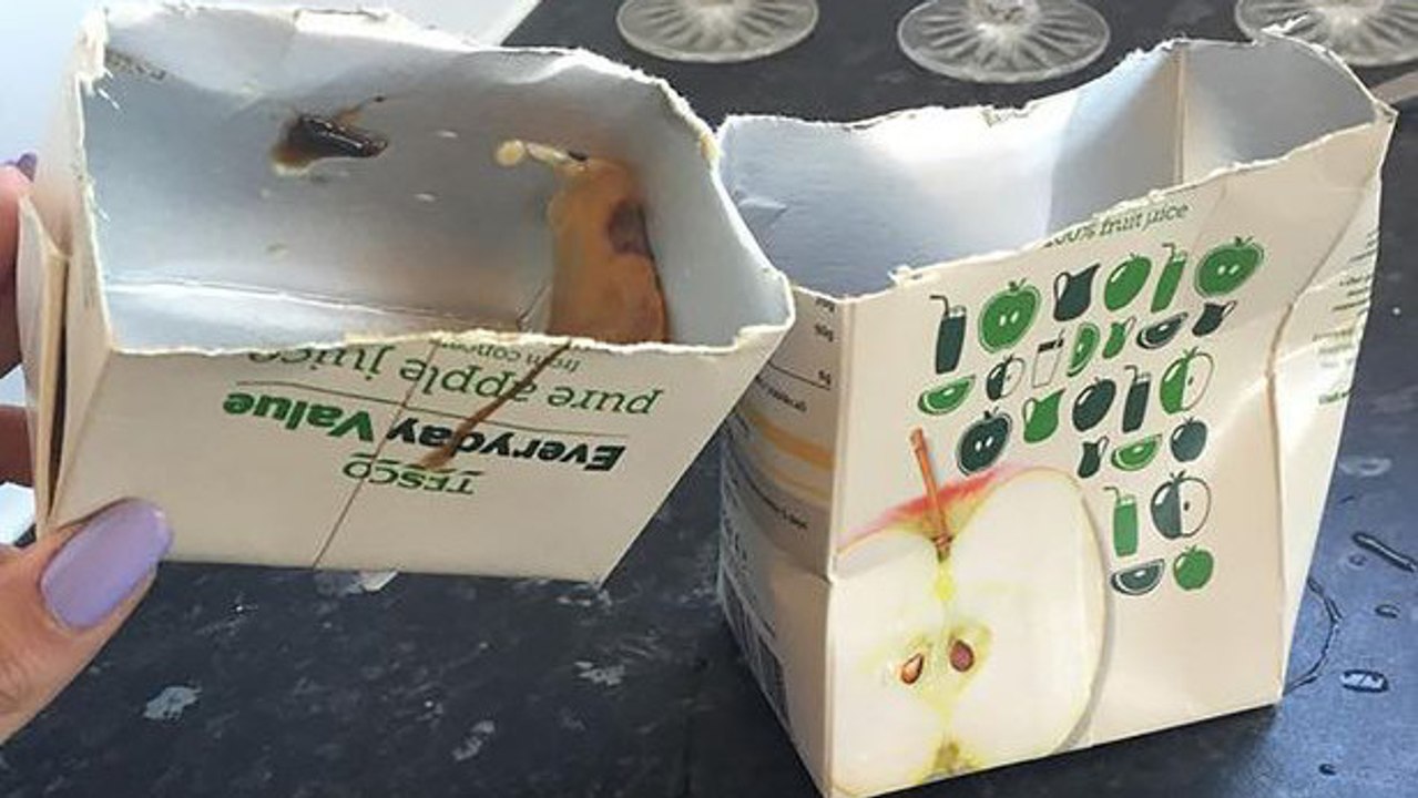 Elle fait la pire découverte possible dans sa brique de jus de fruit