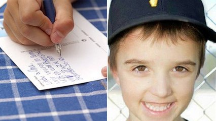 Le message magnifique d'un petit garçon à sa mère avant de mourir... retrouvé sur une carte