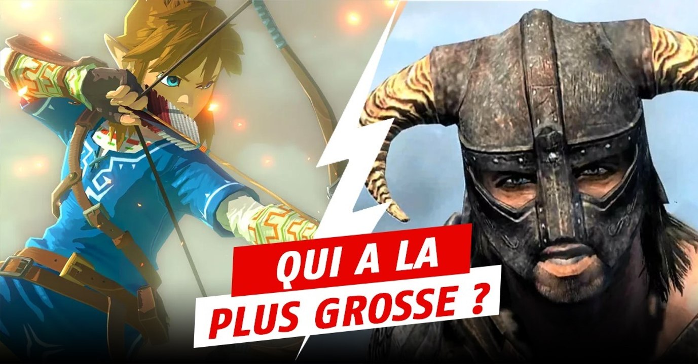 The Legend of Zelda Breath of the Wild : la carte du jeu comparée à Skyrim et anciens Zelda