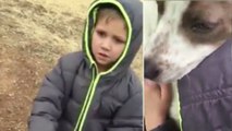 Ce petit garçon fond en larmes en retrouvant son chien disparu