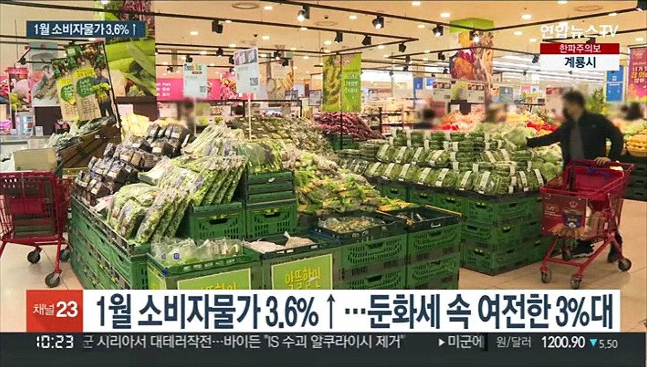 소비자물가 넉 달째 3%대 상승…농산물·석유류 급등