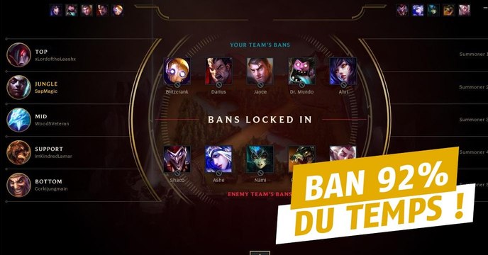 League of Legends : certains champions ont des ban rates hallucinants depuis les 10 bans