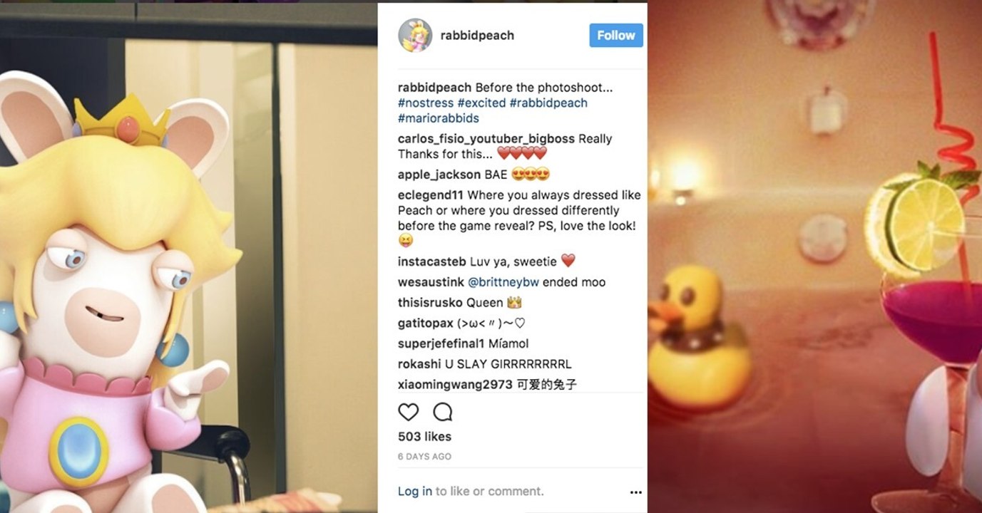 Ubisoft vous présente... l'Instagram charmeur de Peach version Lapins Crétins