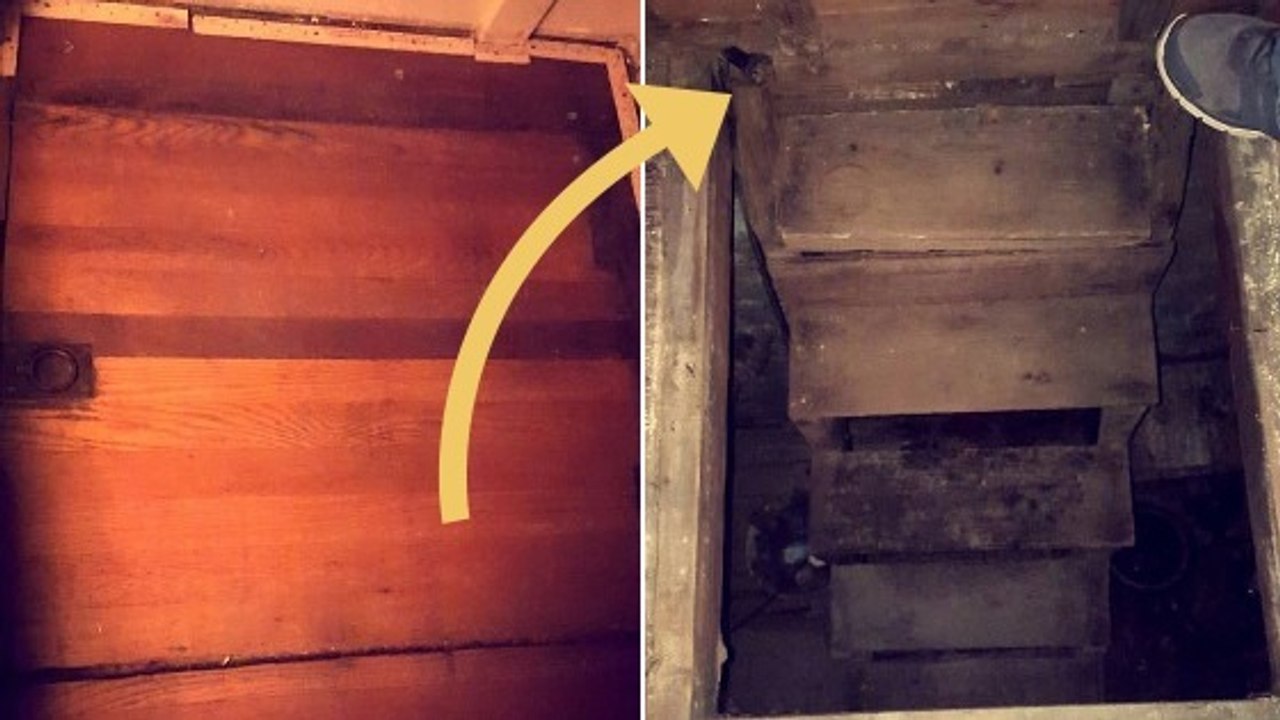 Elle change la moquette et tombe sur une mystérieuse trappe. En l'ouvrant, elle fait une étrange découverte