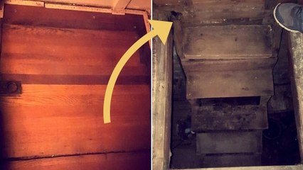 Elle change la moquette et tombe sur une mystérieuse trappe. En l'ouvrant, elle fait une étrange découverte