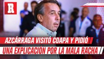 Emilio Azcárraga visitó Coapa; respaldó a Baños y regañó a jugadores