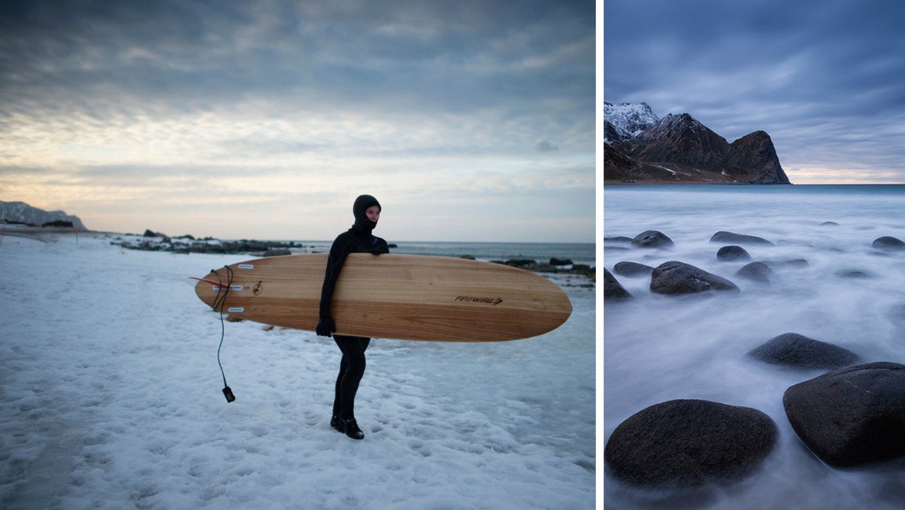 Norvège : faire du surf sur les vagues glaciale...