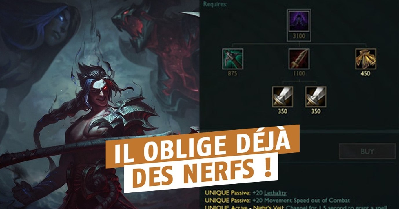 League of Legends : même pas sorti, Kayn force déjà des changements sur les objets létalité