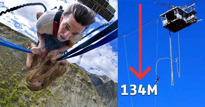 Nouvelle-Zélande : le saut à l'élastique le plus haut du monde sur une plateforme simplement tenue par des câbles