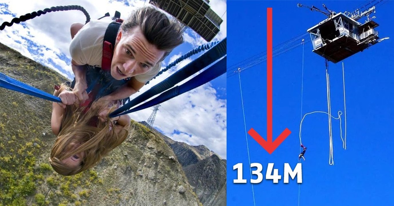 Nouvelle-Zélande : le saut à l'élastique le plus haut du monde sur une plateforme simplement tenue par des câbles