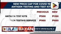 Price cap ng SARS-COV-2 antigen rapid diagnostic test kit, itinakda sa P350; Price cap ng self-administered test kits, itinakda sa P660