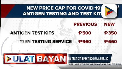 下载视频: Price cap ng SARS-COV-2 antigen rapid diagnostic test kit, itinakda sa P350; Price cap ng self-administered test kits, itinakda sa P660