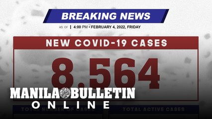 DOH reports 8,564 new cases, bringing the national total to 3,594,002, as of FEBRUARY 4, 2021
