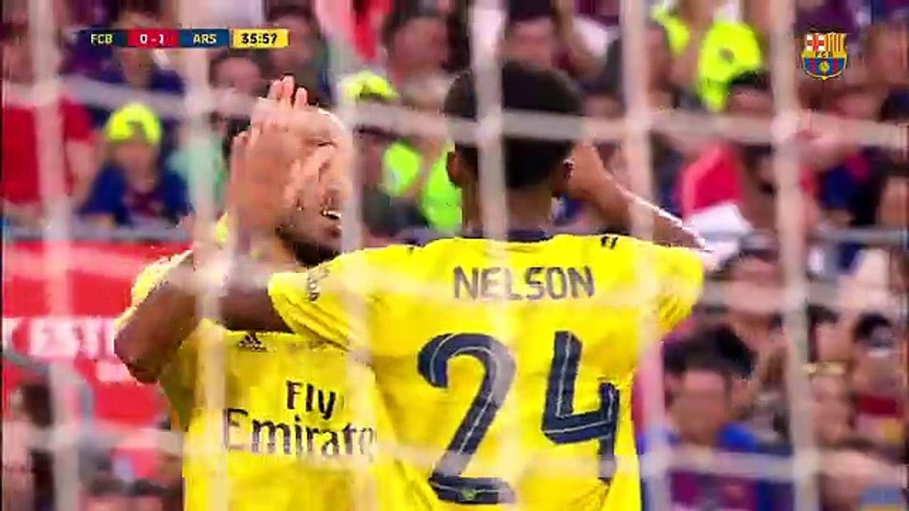 Golazo de Aubameyang contra el Barça en un Gamper / FCB