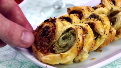 Recette : Des palmiers aux deux pestos pour l'apéro !