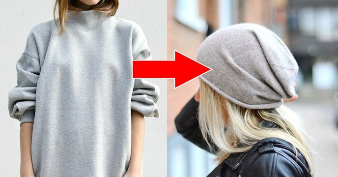 DIY : le tuto tout simple qui permet de recycler un vieux pull d'hiver en bonnet
