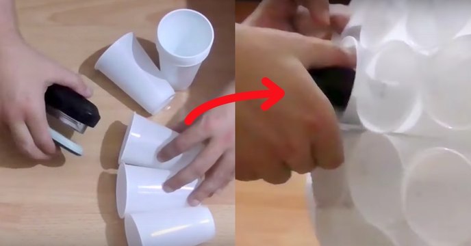 Noel : réalisez un incroyable bonhomme de neige à l'aide de gobelets en plastique