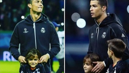 Cristiano Ronaldo : il tire les oreilles d'un enfant mais ce n'est pas n'importe qui !