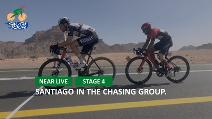 Santiago in the chasing group. - Étape 4 / Stage 4 - #SaudiTour 2022
