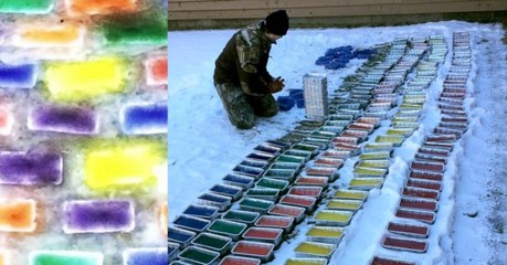 Cet étudiant américain construit un incroyable igloo multicolore
