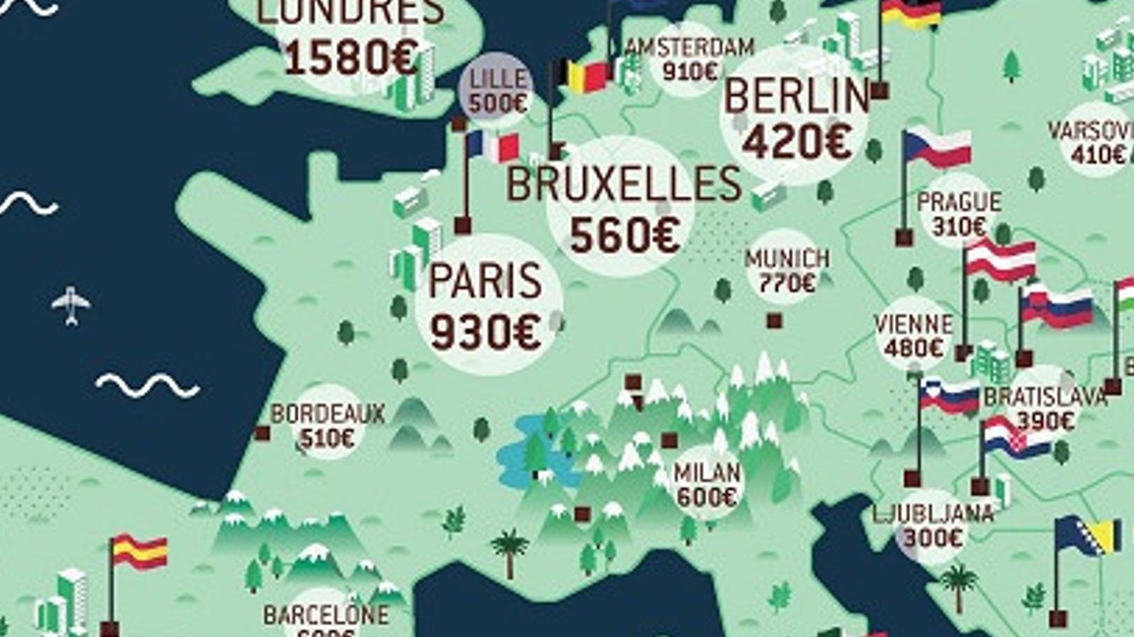 Erasmus : classement des prix des loyers des villes étudiantes d'Europe