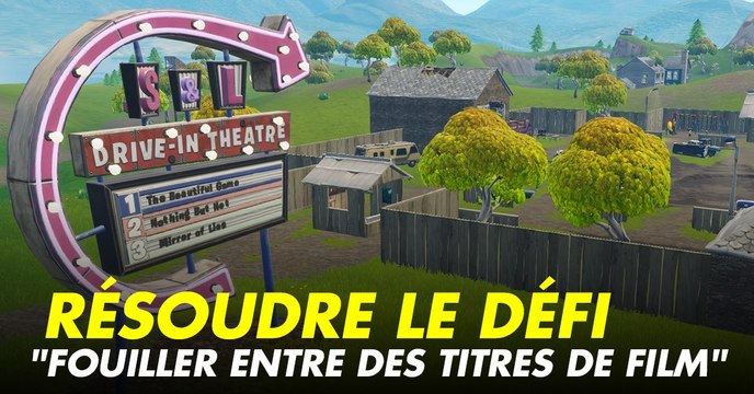 Fortnite : résoudre le défi Fouiller entre des titres de film