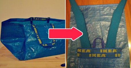 Transformer un sac cabas Ikea en sac à dos