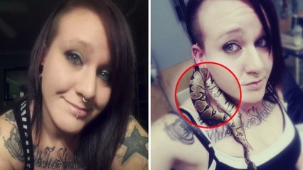 Cette jeune femme possède un énorme serpent. Mais lorsqu'il lui grimpe dessus, il lui arrive votre pire cauchemar !